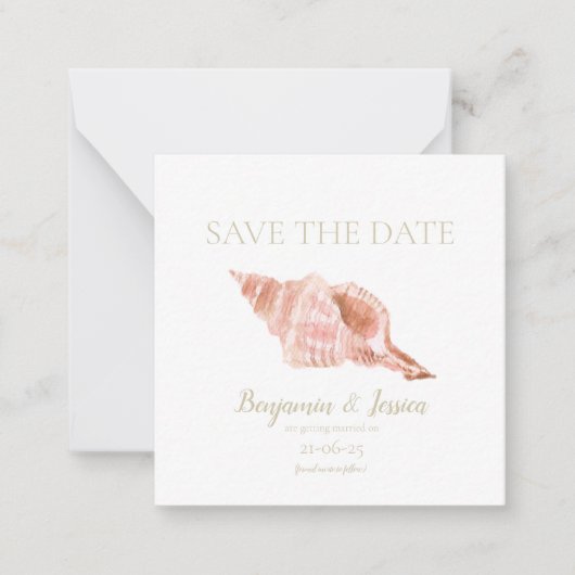 Zee Shell Sla de datumkaart op Notitiekaartje (Voorkant)