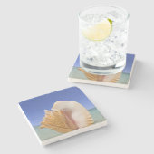 Zee Shell Sluiten Stenen Onderzetter (Zijkant)