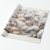 Zee Shell & Starfish Background - Beach Shells Cadeaupapier (Uitgerold)