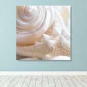 Zee Shell & Starfish Background - Beach Shells Canvas Afdruk (Insitu (Houten vloer))