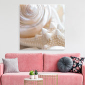 Zee Shell & Starfish Background - Beach Shells Canvas Afdruk (Insitu (Woonkamer))