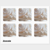 Zee Shell & Starfish Background - Beach Shells Vierkante Sticker (Vel)