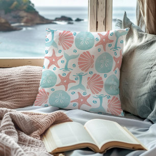 Zee Shell Starfish Sand Dollar Whale Coastal Kussen