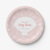 Zee Shell Strand Roze Meisjes Oceaan Baby shower Papieren Bordje (Voorkant)