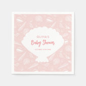 Zee Shell Strand Roze Meisjes Oceaan Baby shower Servet (Voorkant)