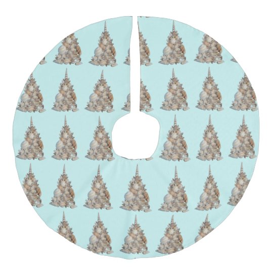 Zee Shell Tree Skirt Imitatie Linnen Kerstboom Rok (Voorkant)