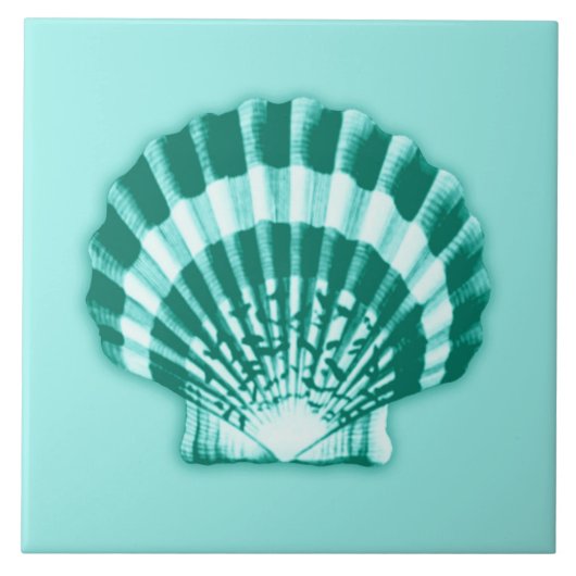 Zee Shell - Turquoise en Aqua Tegeltje (Voorkant)