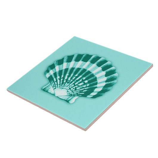 Zee Shell - Turquoise en Aqua Tegeltje (Zijkant)