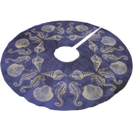 Zee Shell van Cottage Beach Blue Gold Kerstboom Rok