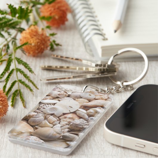 Zee Shell van Florida - Achtergrond - Aangepast ba Sleutelhanger (Voorkant Rechts)