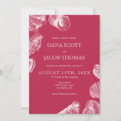 Zee Shell Viva Magenta Summer Weddenschap Kaart (Voorkant)