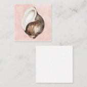Zee Shell - Waterverf Kerkoraalstrand Vierkante Visitekaartje (Voorkant / Achterkant)