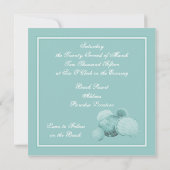 Zee Shell Wedding Invitation Kaart (Achterkant)
