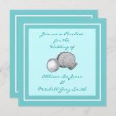 Zee Shell Wedding Invitation Kaart (Voorkant / Achterkant)