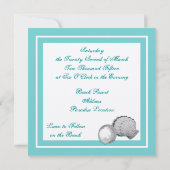 Zee Shell Wedding Invitation Kaart (Achterkant)