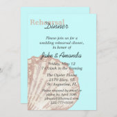 Zee Shell Wedding Rehearsal Dinner Invitation Kaart (Voorkant / Achterkant)