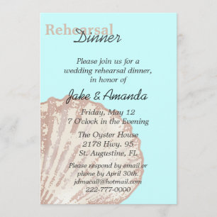 Zee Shell Wedding Rehearsal Dinner Invitation Kaart
