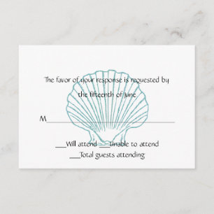 Zee Shell Wedding Response Card RSVP Kaartje