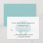 Zee Shell Wedding Response Card RSVP Kaartje (Voorkant / Achterkant)