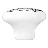 Zee Shell - zwart-wit Keramische Knop (Zijkant)