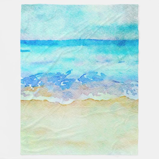 *~* Zee Shore AR7 Beach Nautical Waves Surf Beach Fleece Deken (Voorkant)