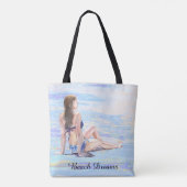 *~* Zee Shore Beach Woman Sun bathe AR29 Tote Bag (Achterkant)