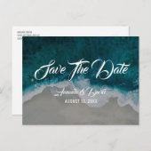 Zee Shore Destination Beach Wedding Bewaar de datu Aankondigingskaart (Voorkant / Achterkant)