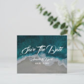 Zee Shore Destination Beach Wedding Bewaar de datu Aankondigingskaart (Staand voorkant)