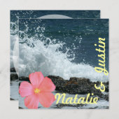 Zee Shore en Hibiscus Tropical slaan de datum op Save The Date (Voorkant / Achterkant)