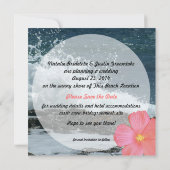 Zee Shore en Hibiscus Tropical slaan de datum op Save The Date (Achterkant)