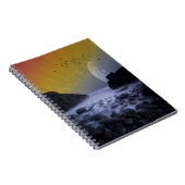ZEE SHORE ROCK COAST  MOON SUNSET NATUUR NOTITIEBOEK (Rechterzijde)
