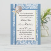 Zee Shore Romance kant bruiloft Kaart (Staand voorkant)