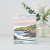 Zee Shore | schilderij van de Waterverf aan de kus Briefkaart (Staand voorkant)