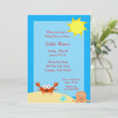 Zee Side Baby shower-uitnodiging Kaart (Staand voorkant)