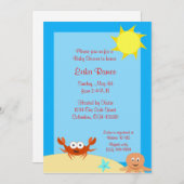 Zee Side Baby shower-uitnodiging Kaart (Voorkant / Achterkant)