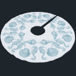 Zee Side Beach kerst Kerstboom Rok<br><div class="desc">Voltooi je zee- of strandvakantieoord met je eigen aangepaste boomrok.  Ocean Themed design kenmerkt paarden en schelpen van zeeen in een aantrekkelijk patroon.  Verander de achtergrondkleur om uw eigen kleurenthema te passen.</div>