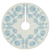 Zee Side Beach Merry Kerstmis Warm White Kerstboom Rok (Voorkant)