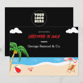 Zee Side Christmas in juli Aangepaste naam Log & t Kaart (Voorkant / Achterkant)