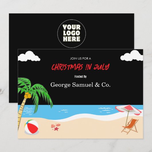 Zee Side Christmas in juli Aangepaste naam Log & t Kaart (Voorkant / Achterkant)