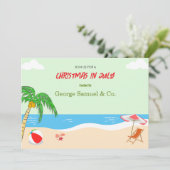 Zee Side Christmas in juli Aangepaste naam Log & t Kaart (Staand voorkant)