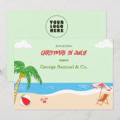 Zee Side Christmas in juli Aangepaste naam Log & t Kaart (Voorkant / Achterkant)