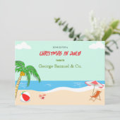 Zee Side Christmas in juli Aangepaste naam Log & t Kaart (Staand voorkant)