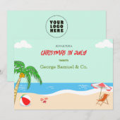 Zee Side Christmas in juli Aangepaste naam Log & t Kaart (Voorkant / Achterkant)