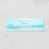 Zee Side Ocean Blue Beach White Moderne Mini Visitekaartje (Achterkant)