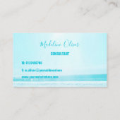 Zee Side Ocean Blue Waves Beach Modern White Visitekaartje (Achterkant)