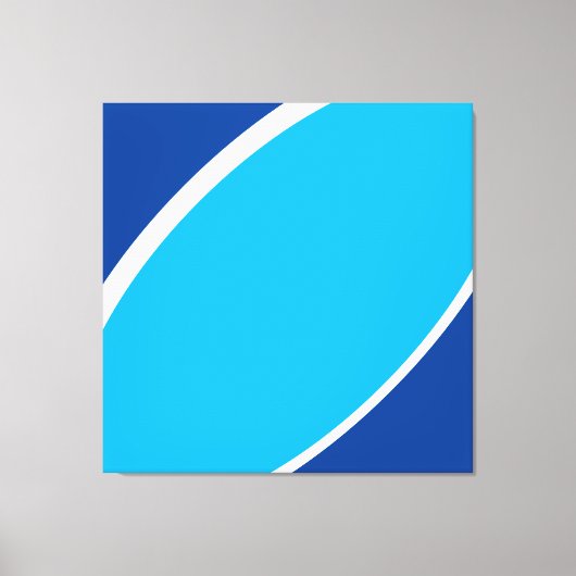 Zee Sky. Abstracte tweekleurige blauw wit vet curv Canvas Afdruk (Voorkant)