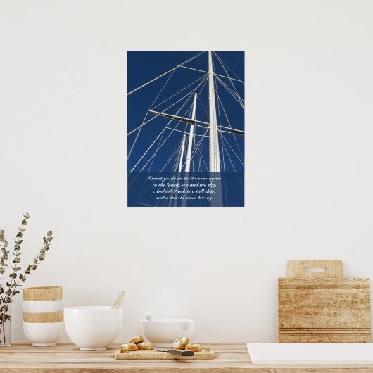 Zee & Sky Poem Ships Rigging Poster (Keuken)