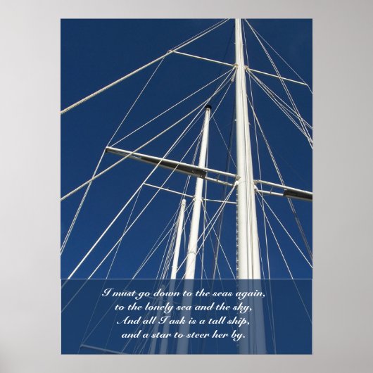 Zee & Sky Poem Ships Rigging Poster (Voorkant)