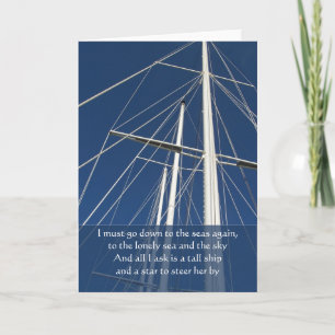 Zee & Sky Ships Rigging Wenskaart Kaart