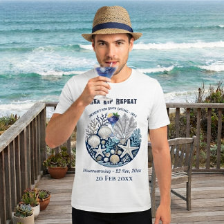 Zee Slurpen Herhaal Strand Cottage Cocktail Schelp T-shirt